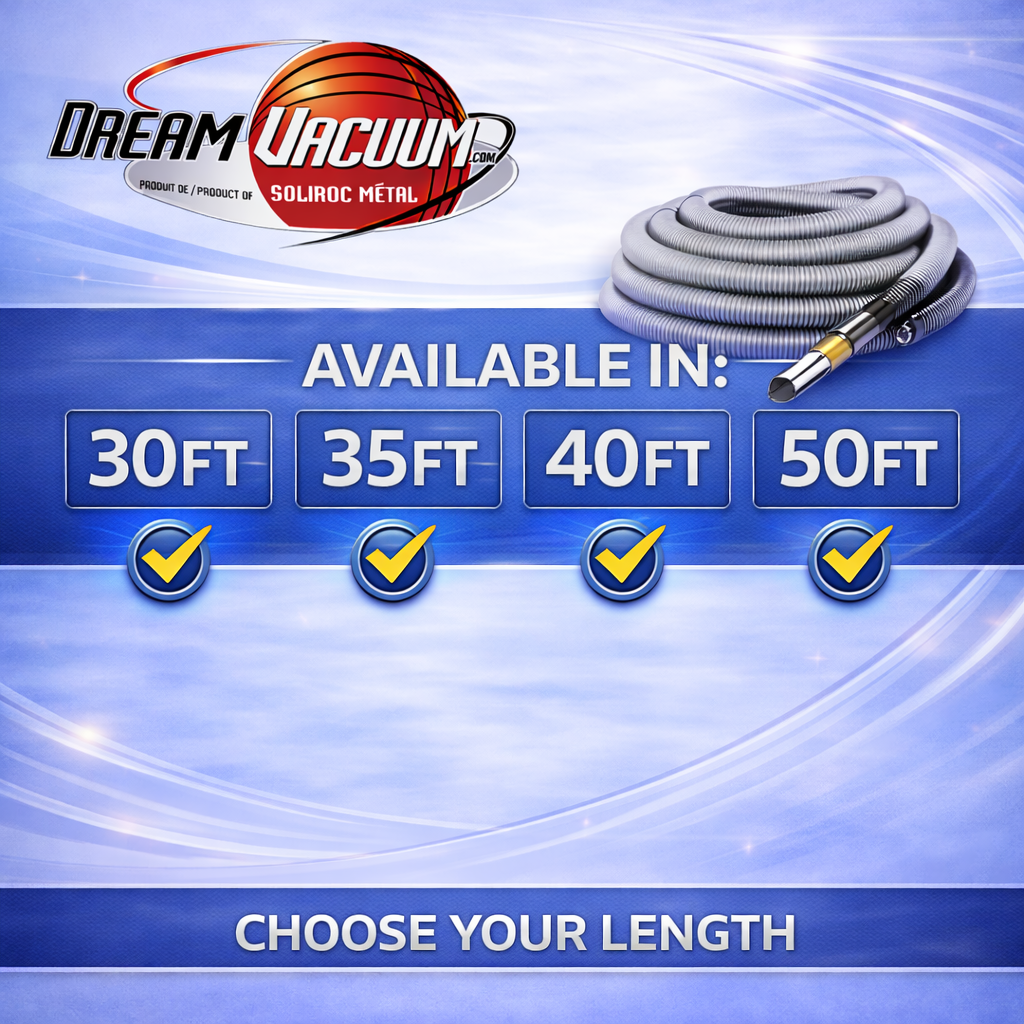 Low Voltage Central Vacuum Hose - Lightweight, Crush-Proof, Effortless Cleaning for Homes & Offices