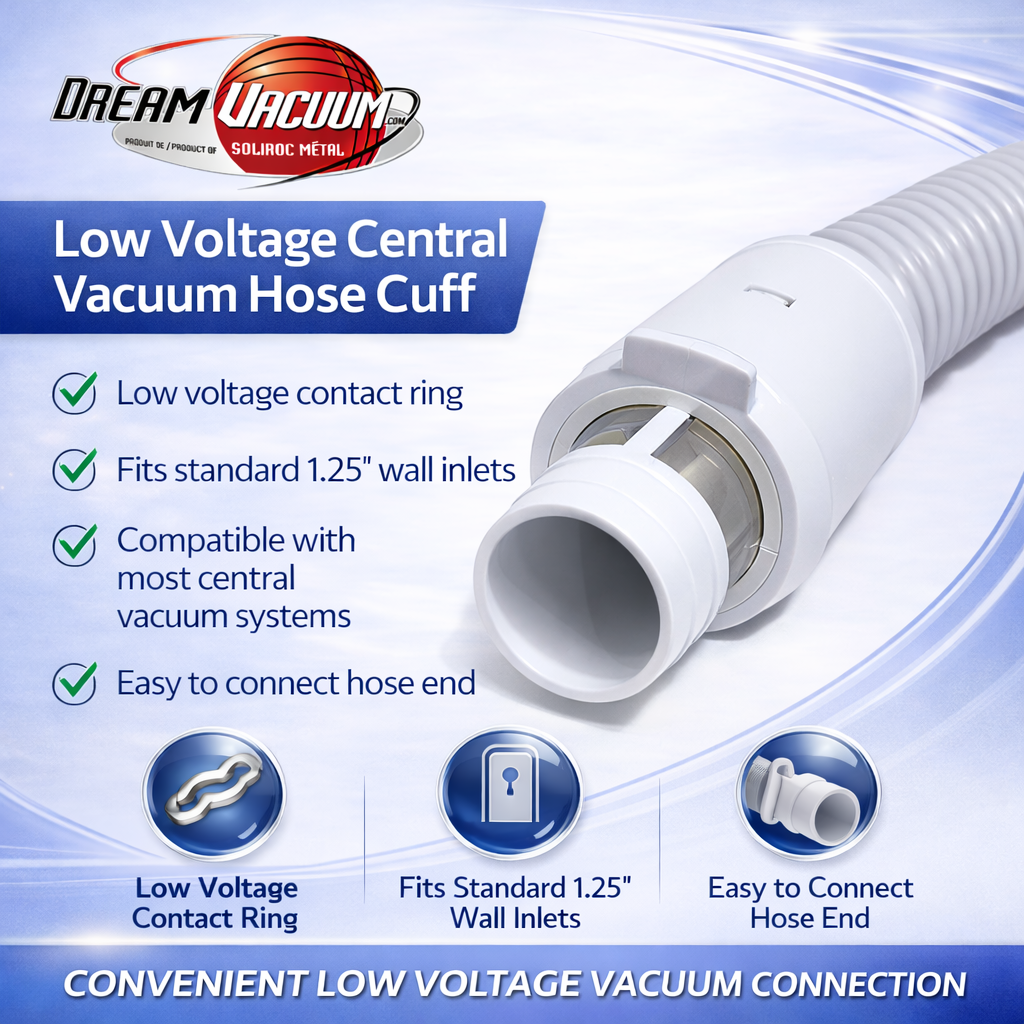 Low Voltage Central Vacuum Hose - Lightweight, Crush-Proof, Effortless Cleaning for Homes & Offices