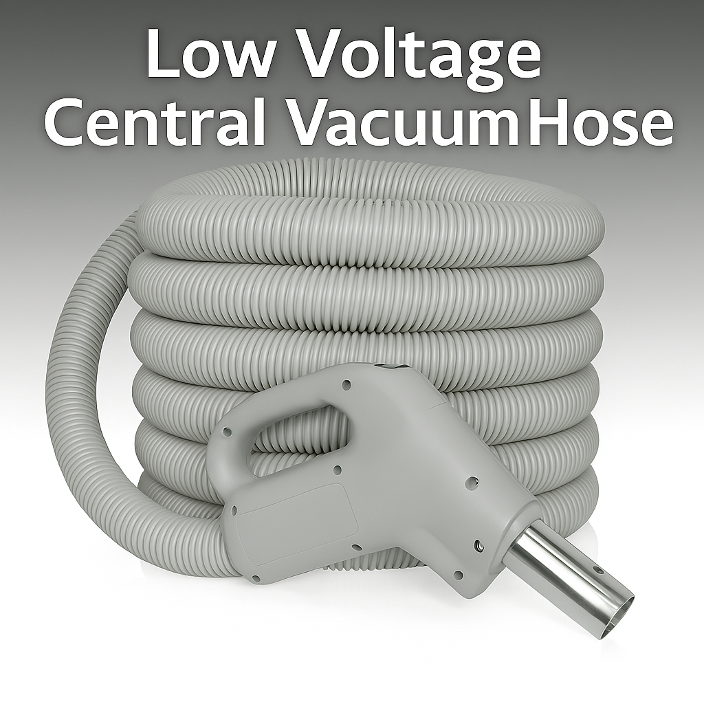 Low Voltage Central Vacuum Hose with ergonomic handle and crushproof design