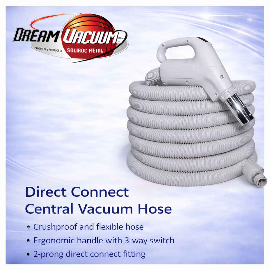 Direct Connect Electric Central Vacuum Hose - Seamless Power, Ultra-Flexible, Effortless Cleaning Performance