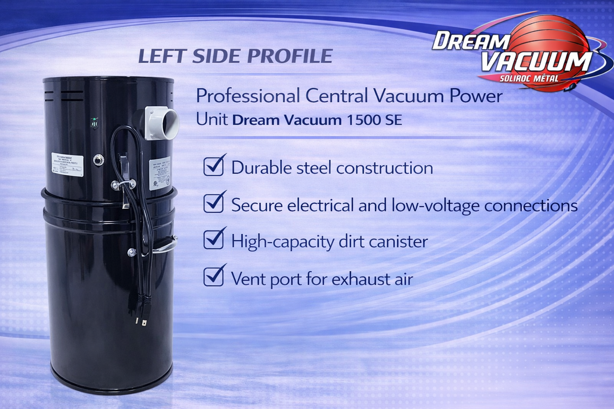 Central Vacuum Dream vacuum Model 1500SE-B Double Filtration