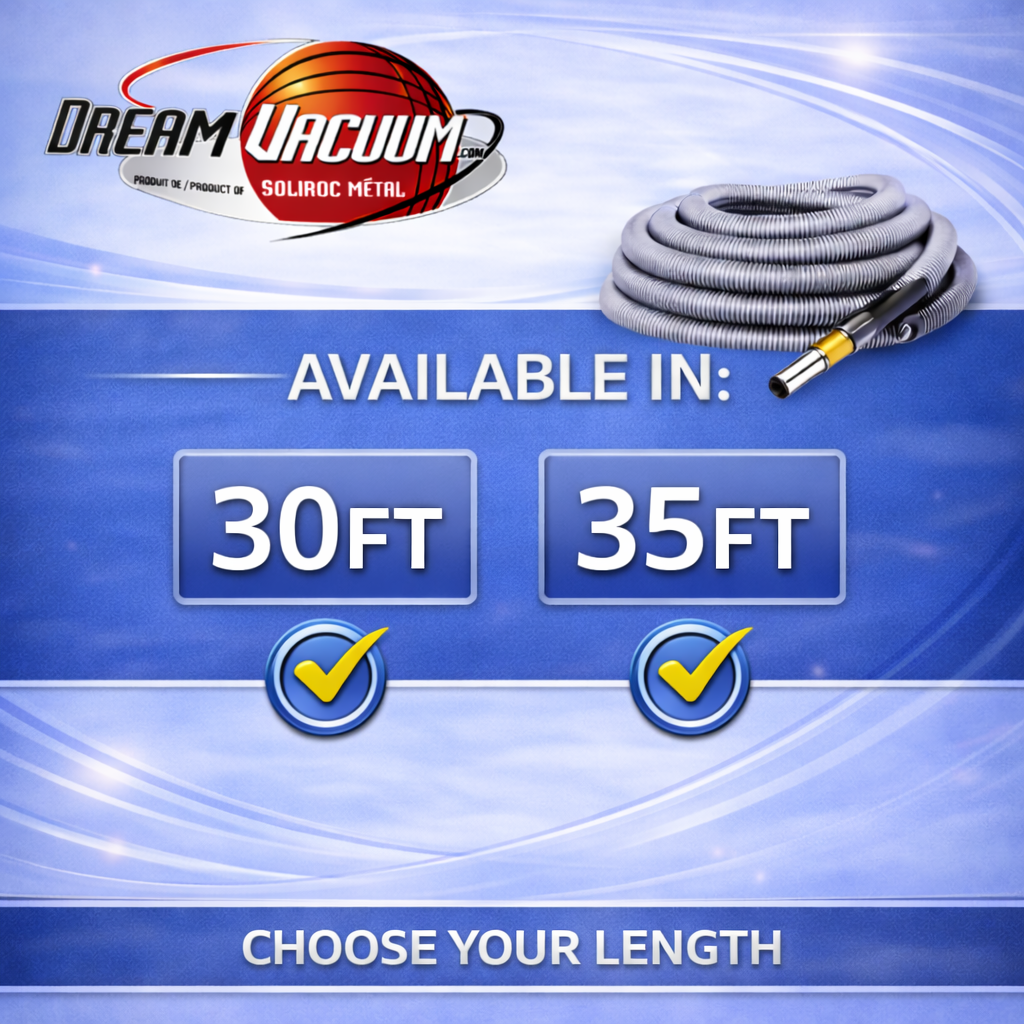 30ft Pigtail Electric Central Vacuum Hose – Lightweight, Durable, Multiple Lengths Available