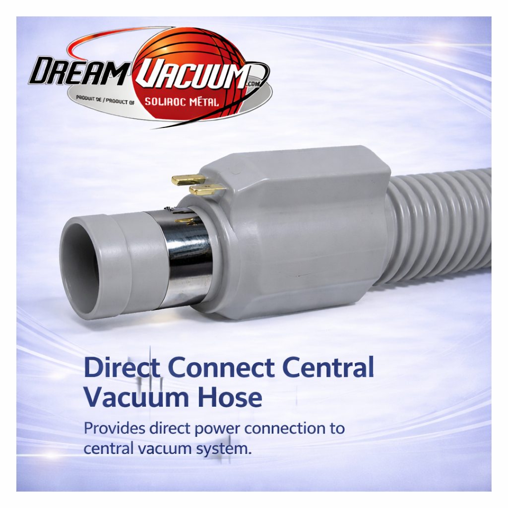 Direct Connect Electric Central Vacuum Hose - Seamless Power, Ultra-Flexible, Effortless Cleaning Performance