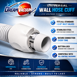 Central Vacuum Hose Low Voltage 50ft Crush-Proof Light-weight Non-Electric (Grey)