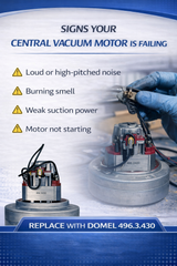 Domel 4963430 Vacuum Motor 120V Thru-Flow 5.7in Diameter 2 stage