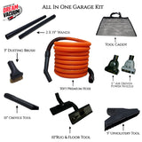 Universal Central Vacuum Garage Tool Set – Lightweight Hose, Rug Tool, and Tool Caddy