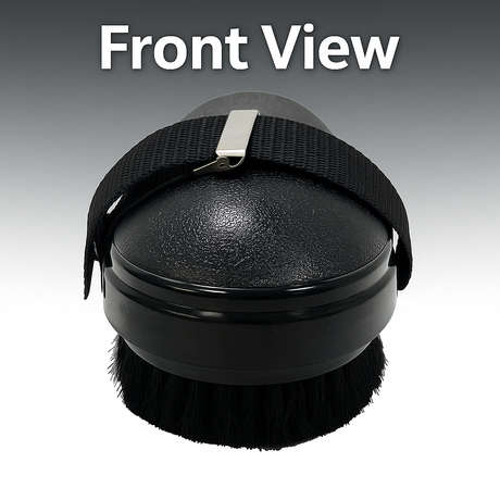 Central vacuum pet brush removes pet hair from carpet and upholstery