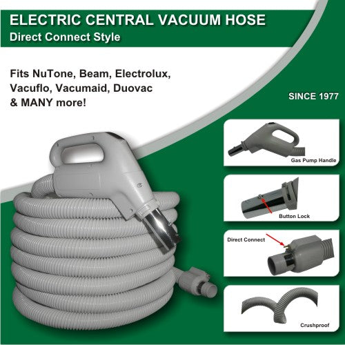﻿Central Vacuum Hose 35ft Direct Connect 